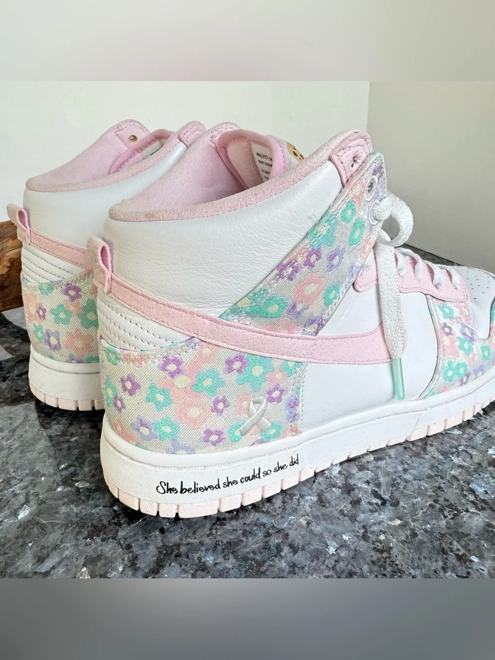 Nike x Doernbecher XIX Dunk High 'White Pink' size 11, cookie sneaker